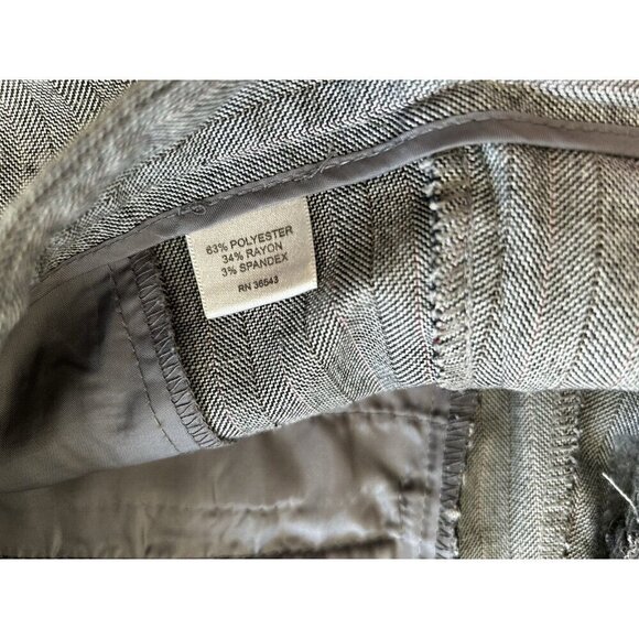 Van Heusen Studio Women’s Mid-rise Pants Gray Striped Stretch Wide Leg Size 2R - Picture 6 of 10